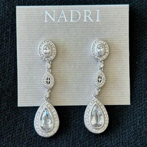 Nadri Silver Drop Earrings